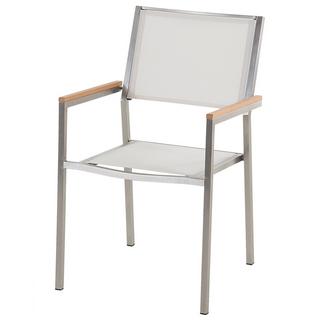 Beliani Lot de 6 chaises de jardin en Acier inox Industriel GROSSETO  