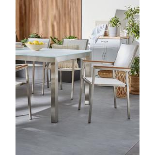 Beliani Lot de 6 chaises de jardin en Acier inox Industriel GROSSETO  