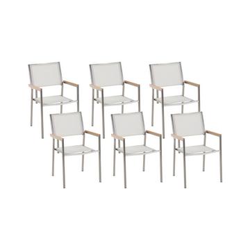 Set mit 6 Stühlen aus Edelstahl Modern GROSSETO