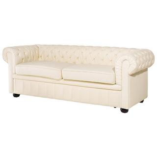 Beliani 3 Sitzer Sofa aus Echtleder Glamourös CHESTERFIELD  