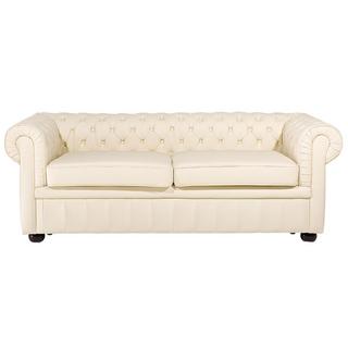 Beliani 3 Sitzer Sofa aus Echtleder Glamourös CHESTERFIELD  