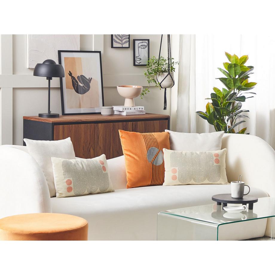 Beliani Lot de 2 coussins décoratifs en Coton Moderne TIARELLA  