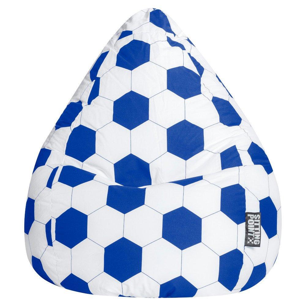 Sitting Point Sitzsack BeanBag Fussball Fankurve XL blau/weiss  