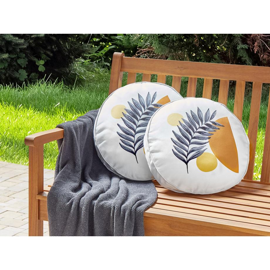 Beliani Lot de 2 coussins d'extérieur en Polyester Moderne VIOZENE  