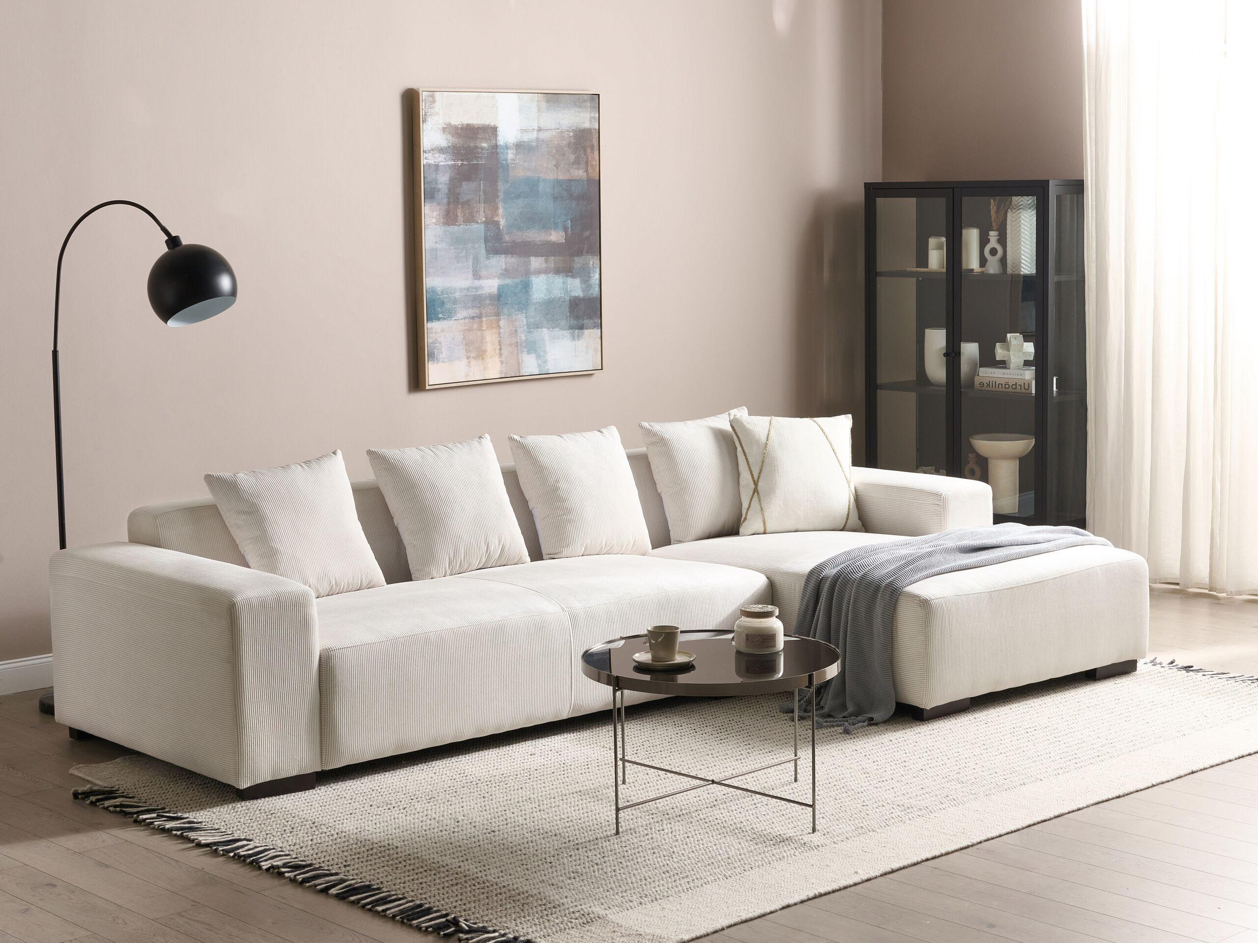 Beliani Ecksofa aus Cord Modern LUNGO  