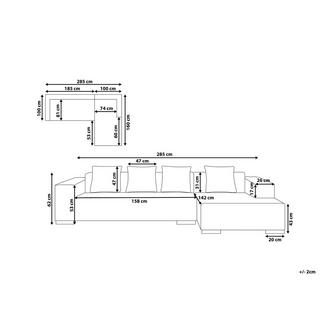 Beliani Ecksofa aus Cord Modern LUNGO  