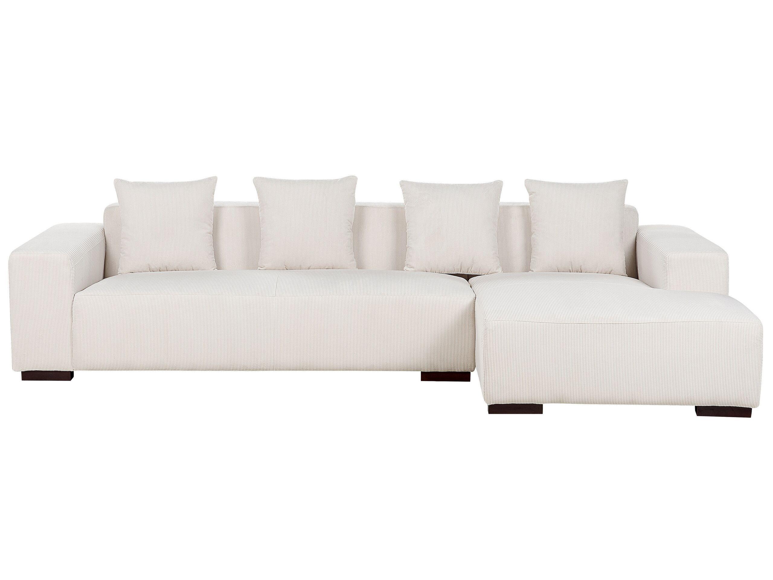 Beliani Ecksofa aus Cord Modern LUNGO  