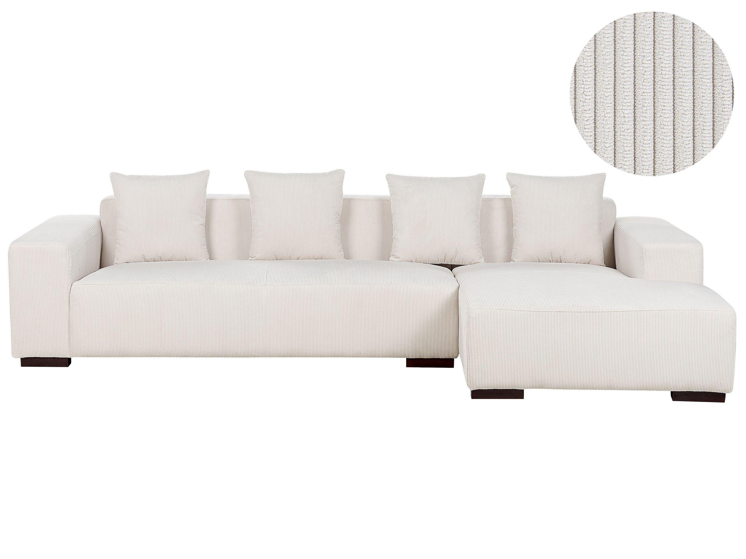 Beliani Ecksofa aus Cord Modern LUNGO  