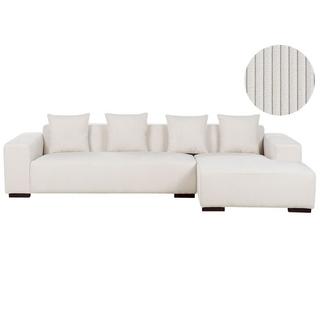 Beliani Ecksofa aus Cord Modern LUNGO  