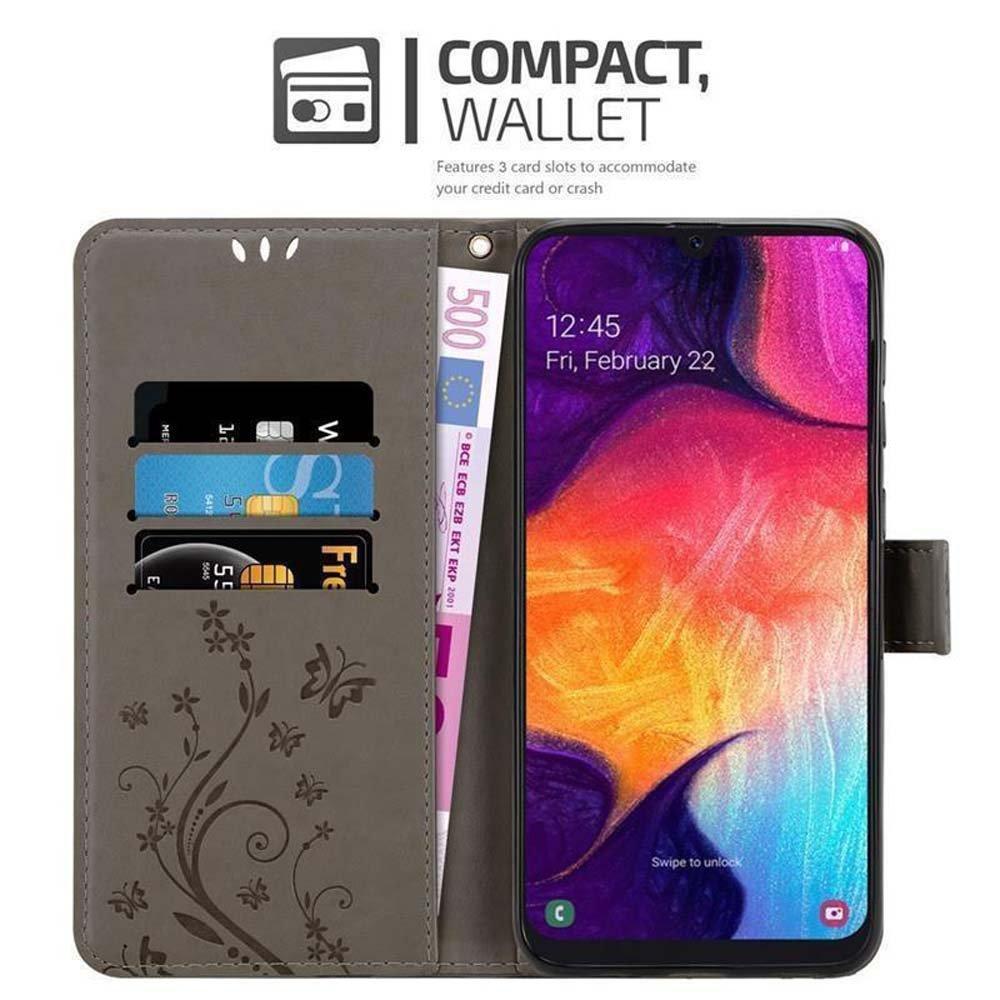 Cadorabo  Hülle für Samsung Galaxy A50 4G / A50s / A30s Blumen Design Magnetverschluss 