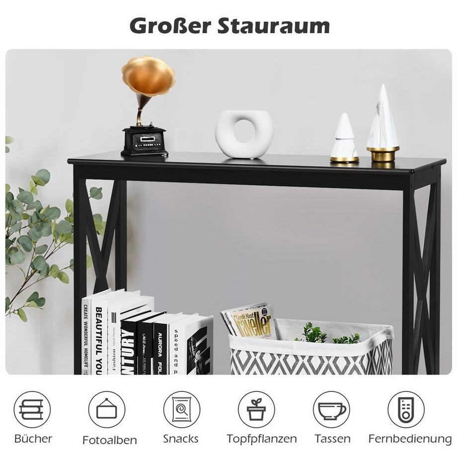 Northix Table console avec étagères  