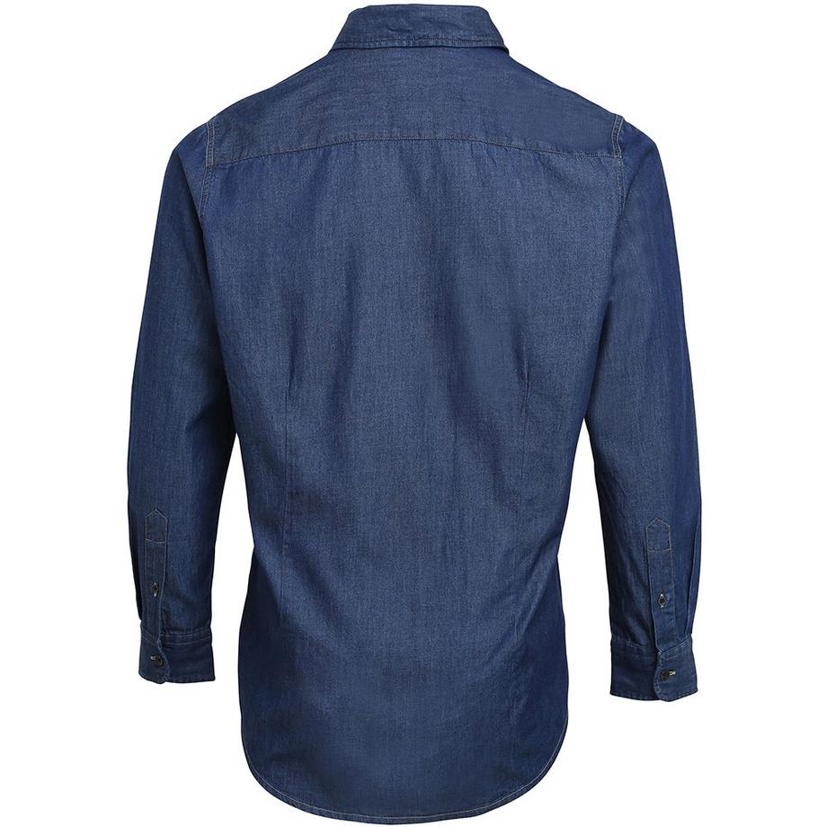 PREMIER Camicia in denim a maniche lunghe con cuciture a contrasto  