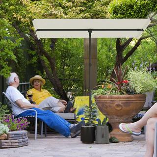 Northio Ombrellone Girevole a 180 gradi Ombrellone da giardino regolabile in altezza con palo in alluminio Ombrellone da mercato Ombrellone protezione solare Ombrellone a sbalzo Ombrellone da balcone Ombrellone per balcone 150 x 205 cm Beige Aosom  