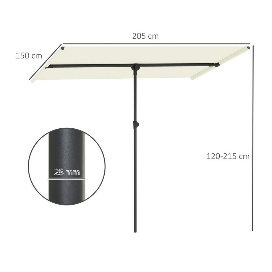 Northio Sonnenschirm 180 Grad drehbar Höhenverstellbar Gartenschirm mit Aluminium-Mast Marktschirm Sonnenschutz Schirm Ampelschirm Parasol Balkonschirm Sonnenschirm für Balkon 150x205cm Beige Aosom  