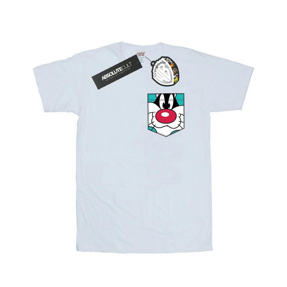 LOONEY TUNES Sylvester the Cat T-Shirt à Poche  