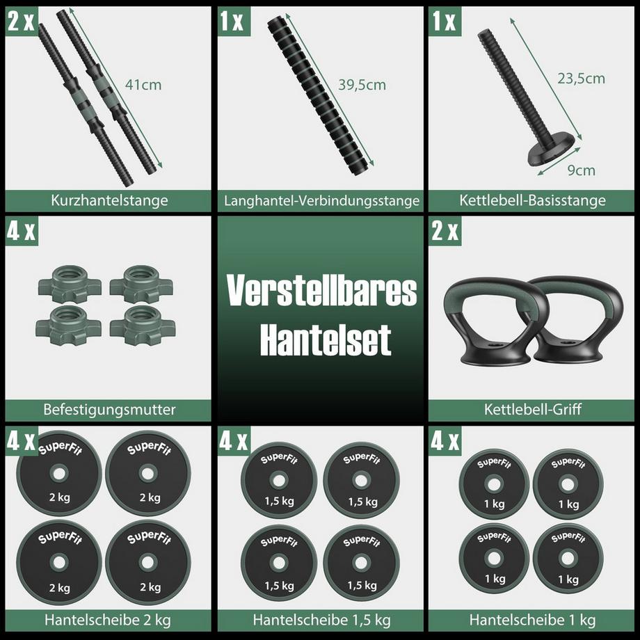 Northix  Set di manubri regolabili 4 in 1 