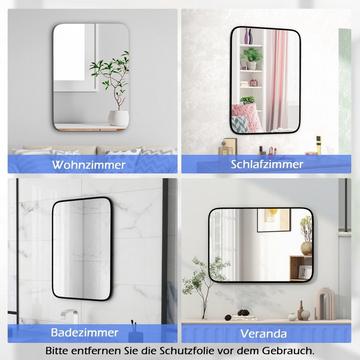 Badezimmerspiegel 70 x 50 cm großer Kosmetikspiegel mit bruchsicherer Folie Rechteckig