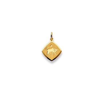 Pendentif signe du zodiaque taureau or jaune 750, 19x13mm