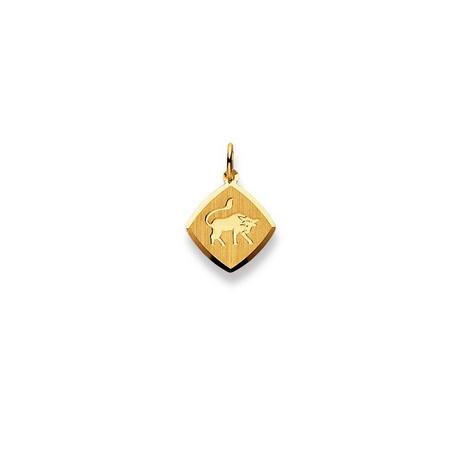 MUAU Schmuck  Pendentif signe du zodiaque taureau or jaune 750, 19x13mm 