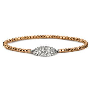 Armband 750/18K Weissgold/Rotgold Diamant 0.95ct. 16.5 cm