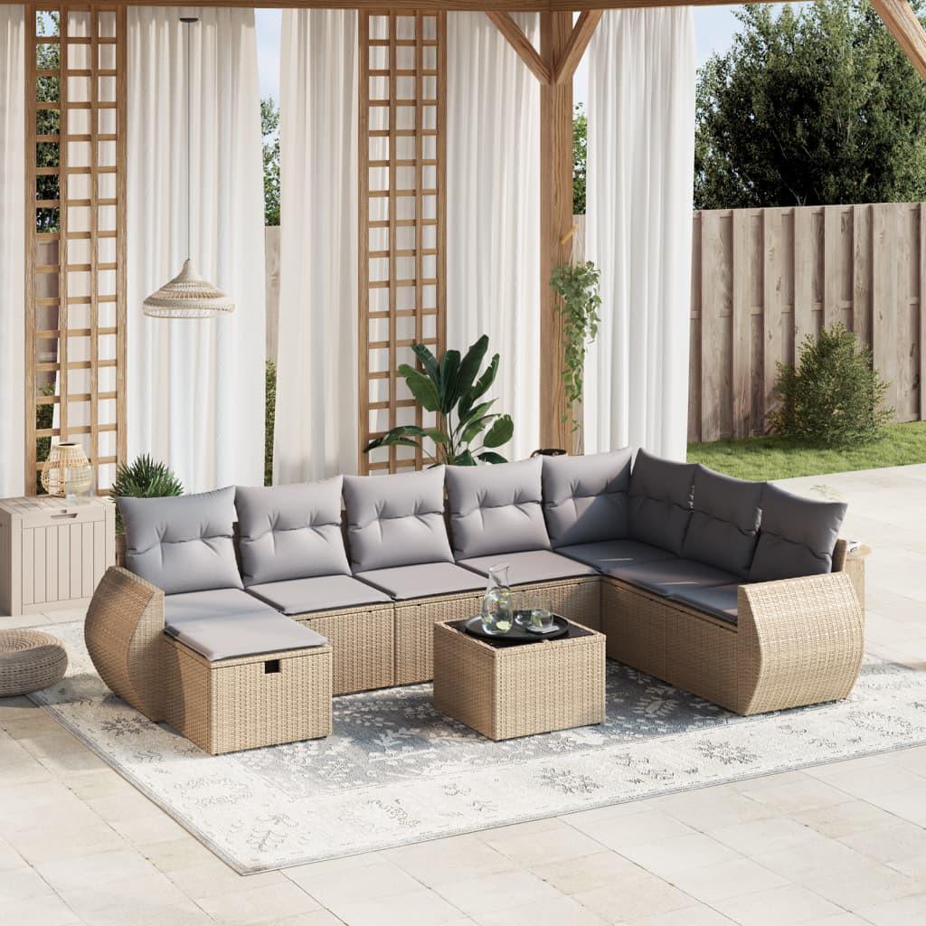 VidaXL set divano da giardino Polirattan  