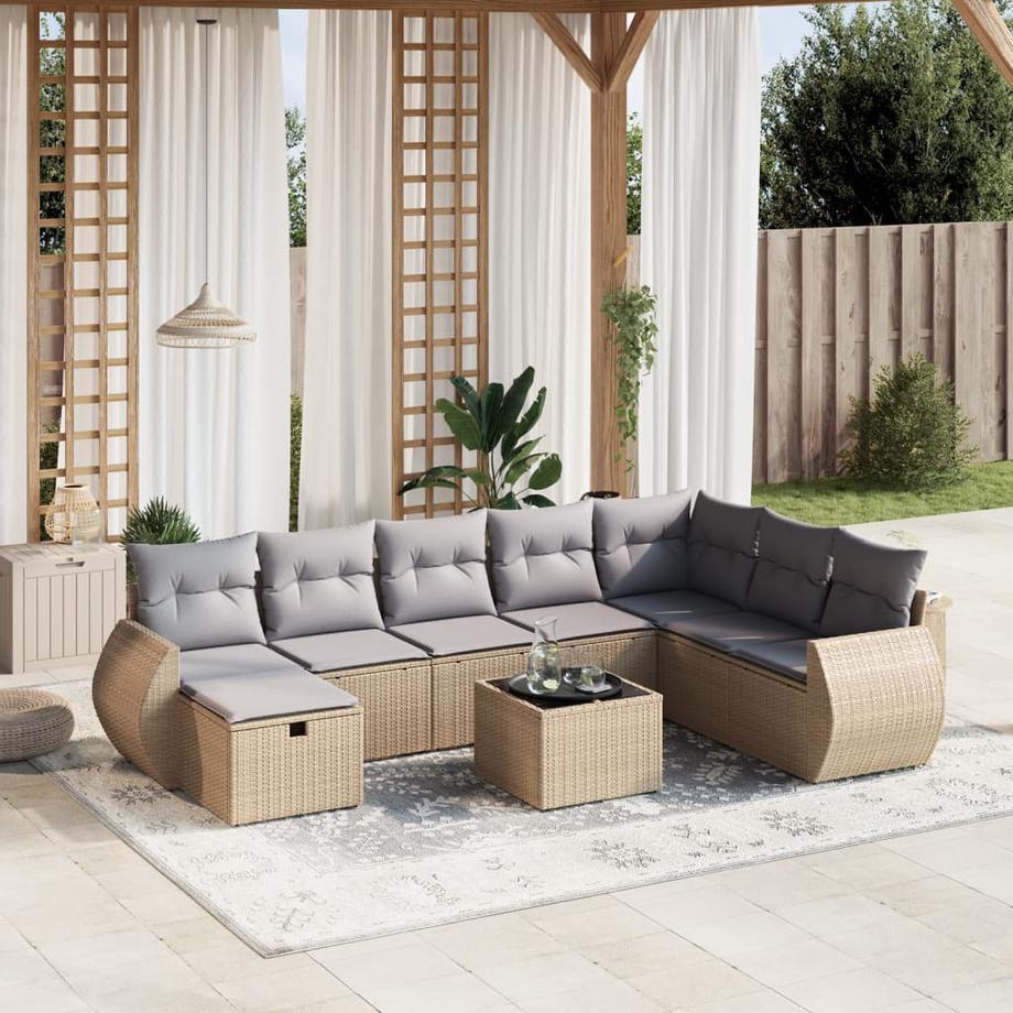 VidaXL Ensemble de canapés de jardin rotin synthétique  