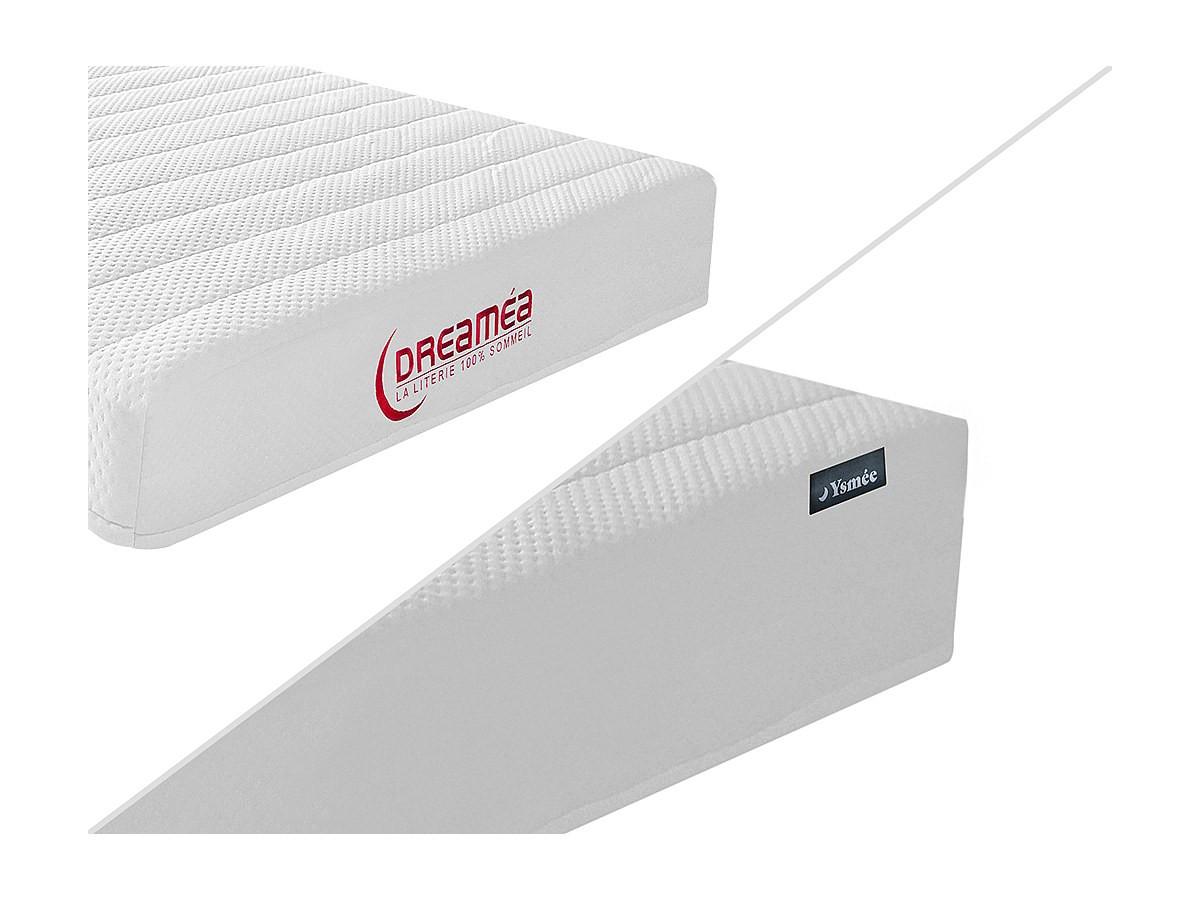 Vente-unique Relaxbett elektrisch - Matratzen mit oberem Teil aus Latex - 2 x 80 x 200 cm - Weiß - ETHER von DREAMEA  