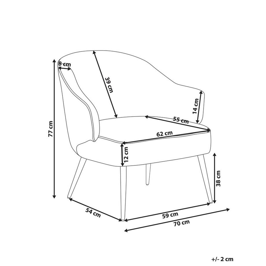 Beliani Fauteuil en Bouclé Industriel KAYLA  