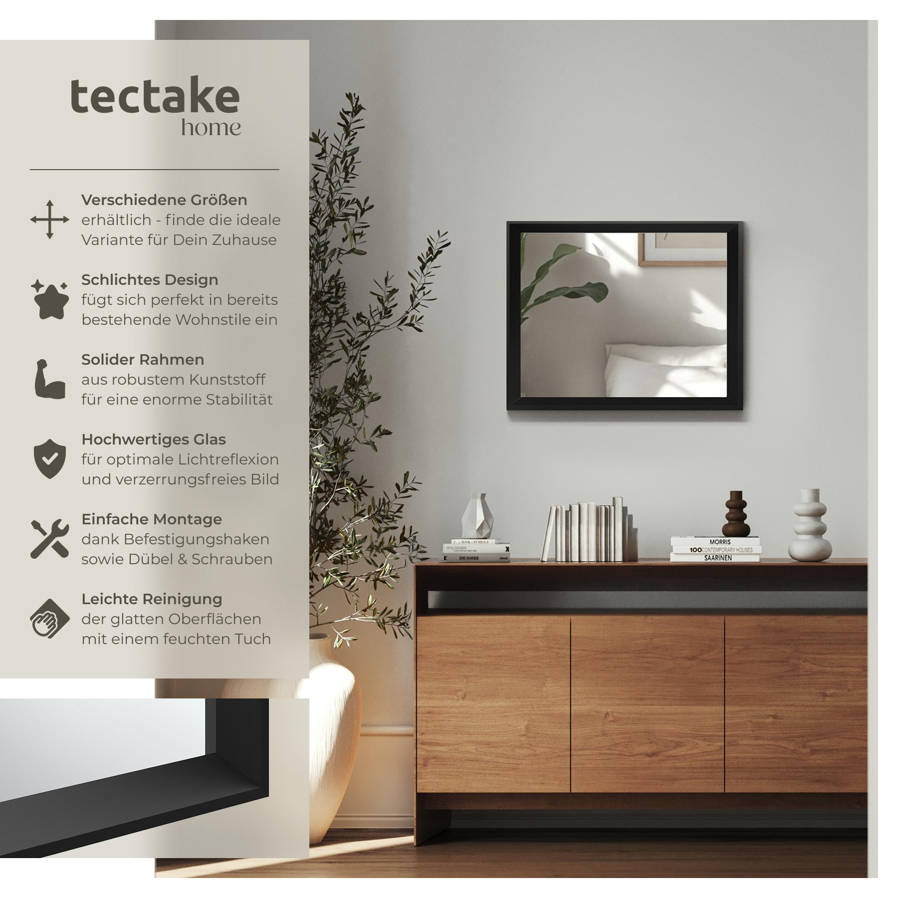 Tectake Miroir mural rectangulaire ELINA 40,6 x 3,8 x 50,8 cm  