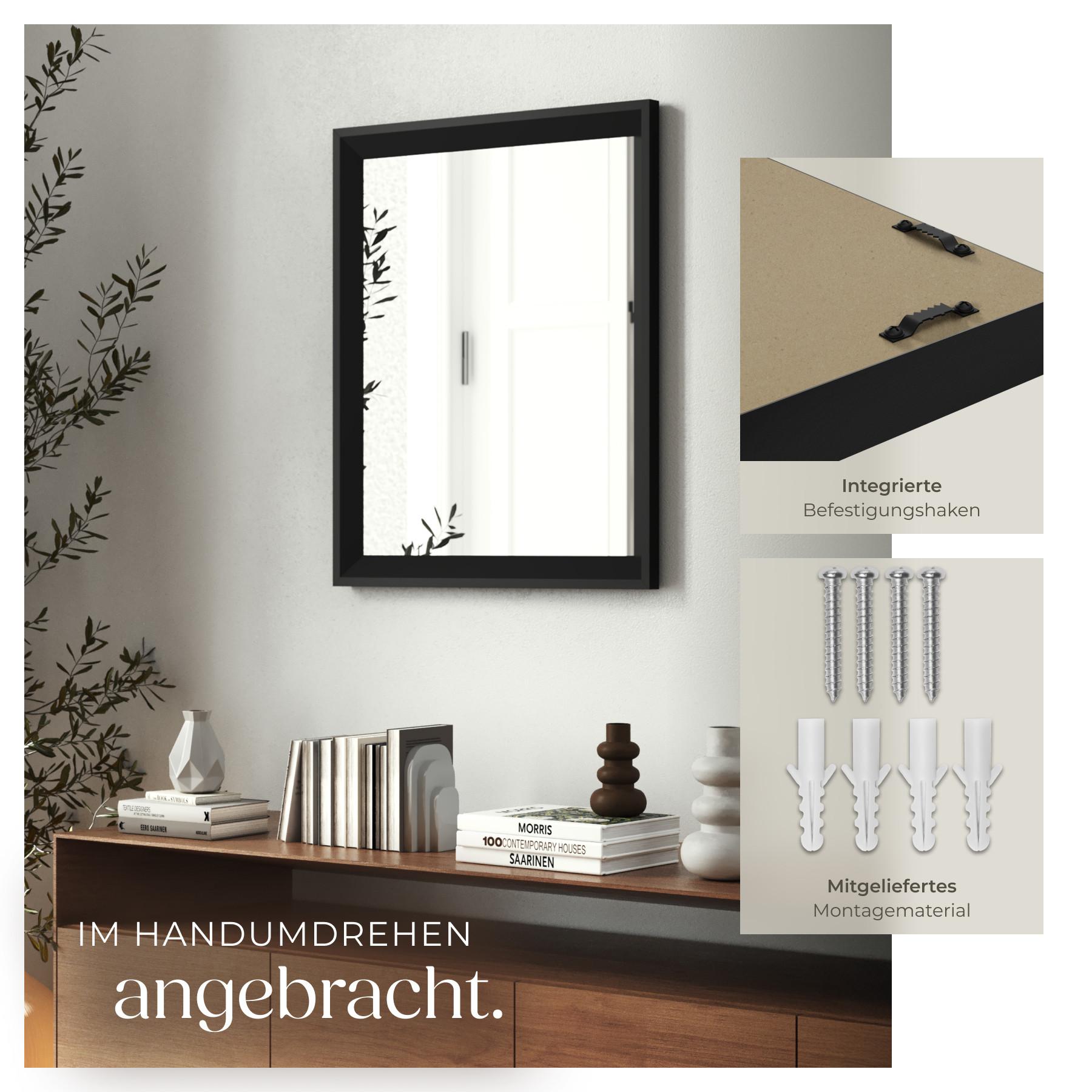 Tectake Miroir mural rectangulaire ELINA 40,6 x 3,8 x 50,8 cm  