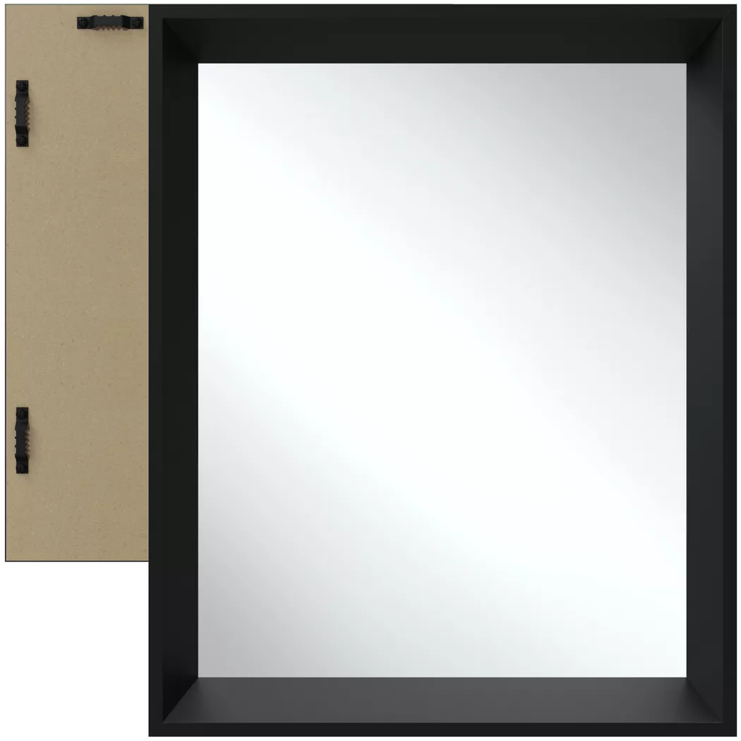 tectake Wall Mirror Elina in Black | Size: 40 cm x 50 cm