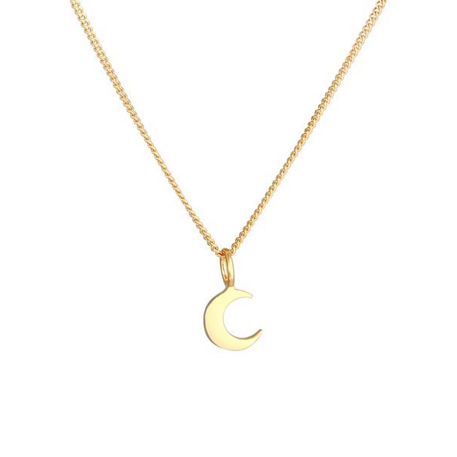 Elli  Halskette Mond Halbmond Astro Basic Panzerkette 