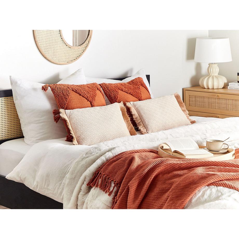 Beliani Lot de 2 coussins décoratifs en Polyester Boho BOATH  