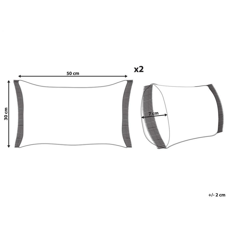 Beliani Lot de 2 coussins décoratifs en Polyester Boho BOATH  