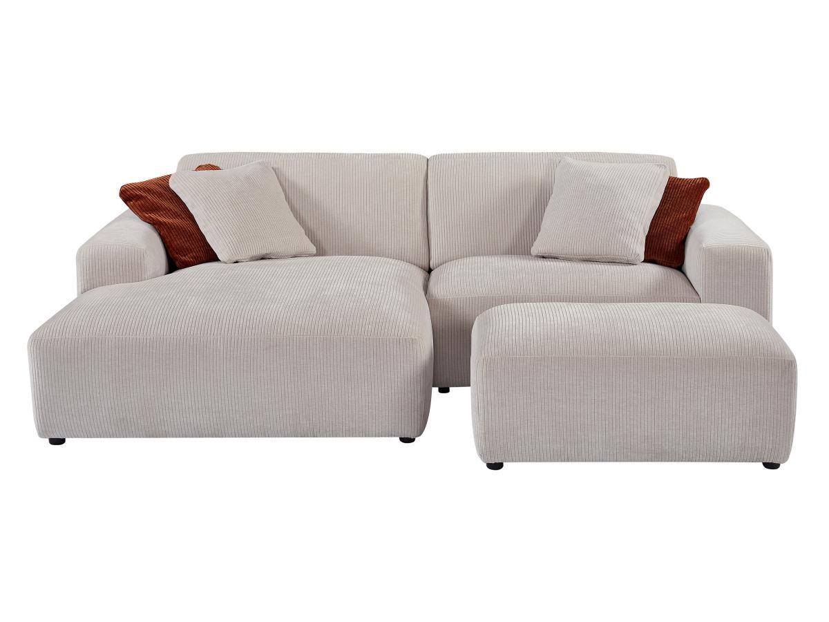 Maison Céphy Ecksofa & Hocker - Ecke links - Cord - Beige - TIRONO von Maison Céphy  