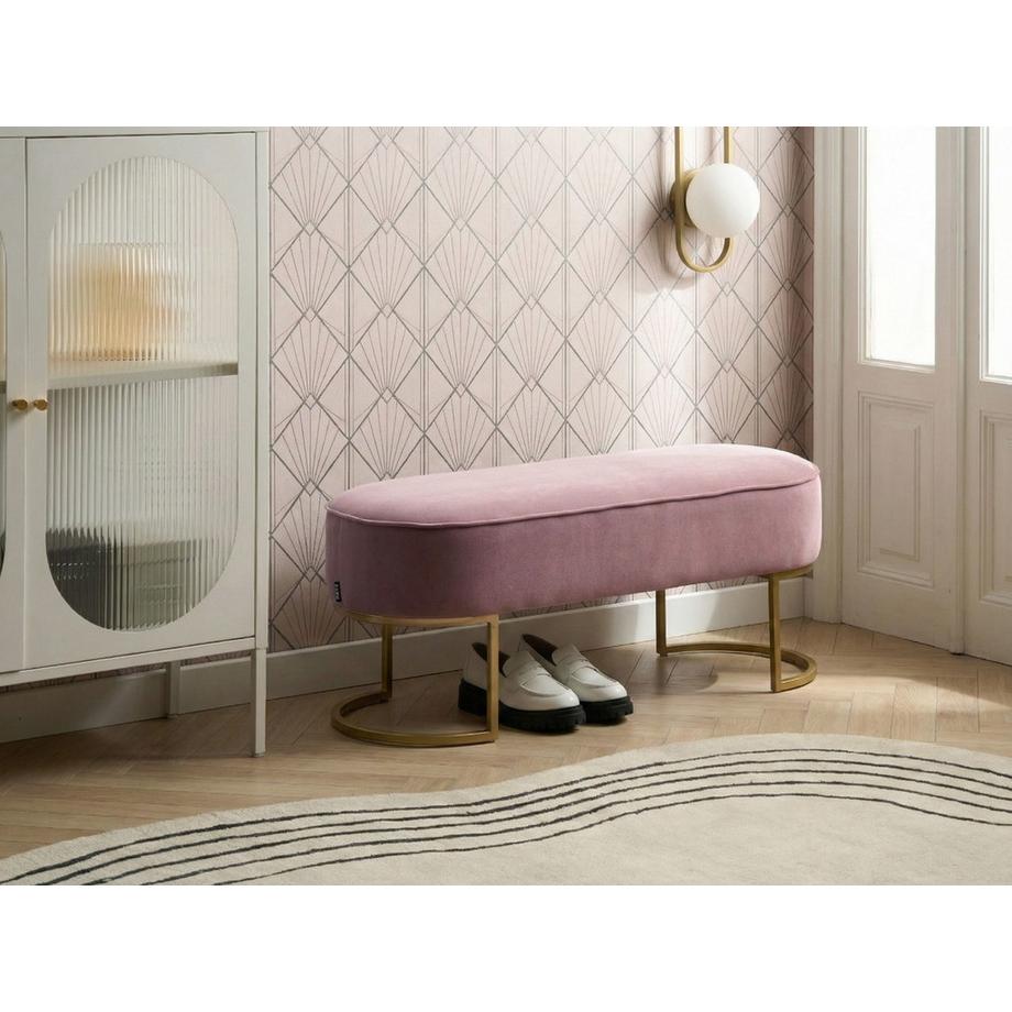 Beliani Banc rembourré en Velours Glamour MILRY  