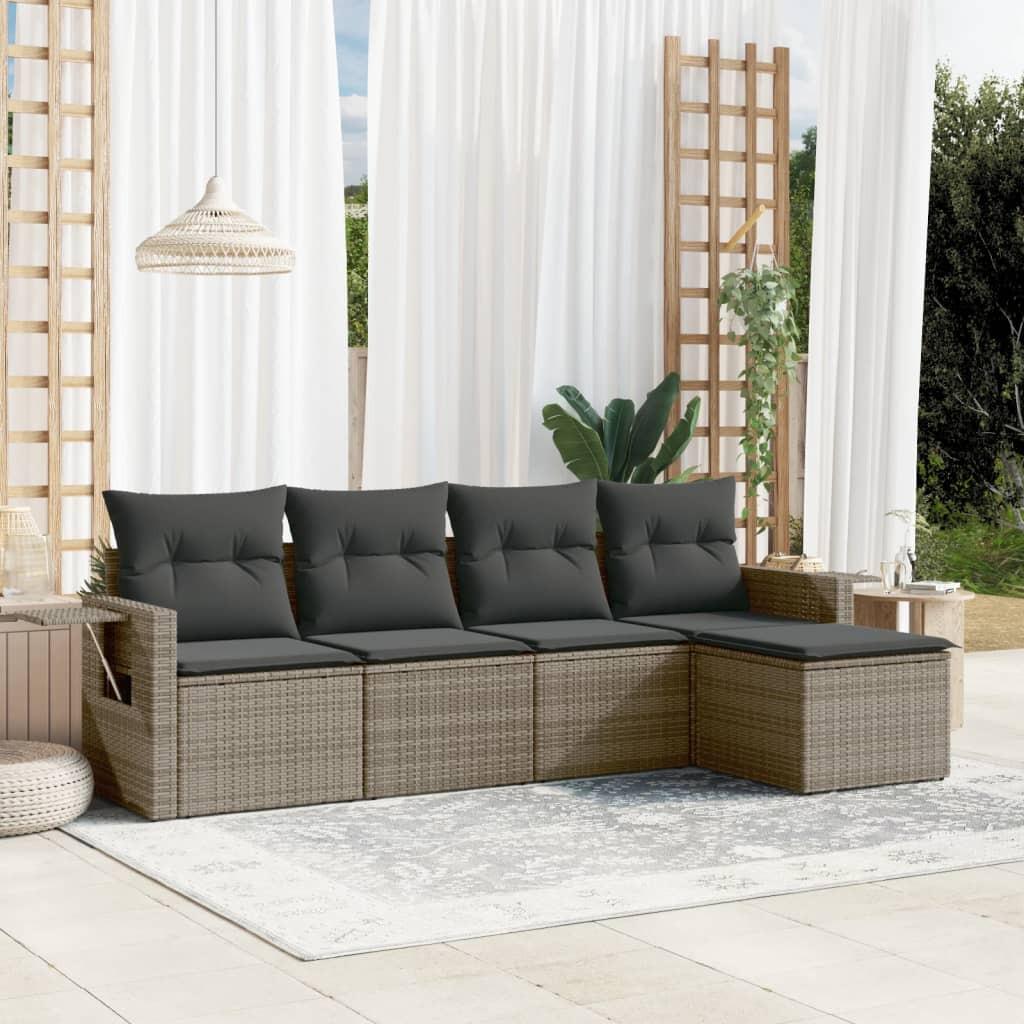 VidaXL set divano da giardino Polirattan  