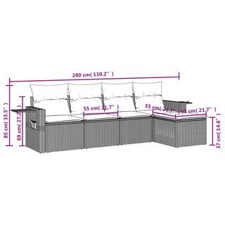 VidaXL Ensemble de canapés de jardin rotin synthétique  