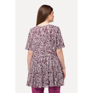 Ulla Popken  Longshirt, Tunika-Ausschnitt, Halbarm, Biobaumwolle 