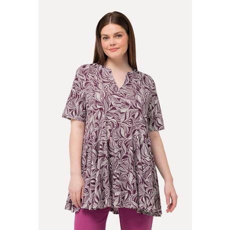 Ulla Popken  Longshirt, Tunika-Ausschnitt, Halbarm, Biobaumwolle 