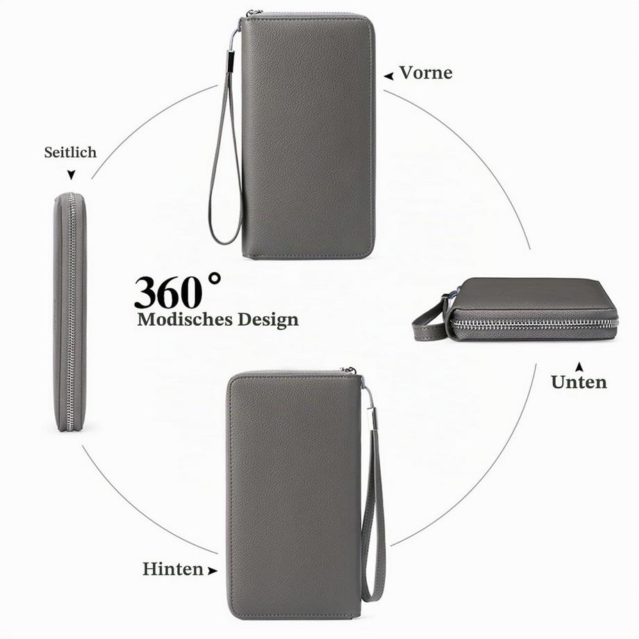 Only-bags.store Portefeuilles en Cuir de Grande Capacité avec Fermeture à glissière avec blocage RFID  