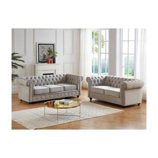 Vente-unique Couchgarnitur 3+2 Samt CHESTERFIELD  