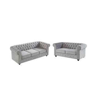 Vente-unique Couchgarnitur 3+2 Samt CHESTERFIELD  