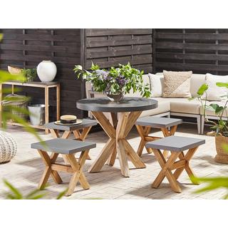 Beliani Gartentisch Set aus Faserzement Industriell OLBIA  