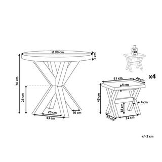 Beliani Gartentisch Set aus Faserzement Industriell OLBIA  