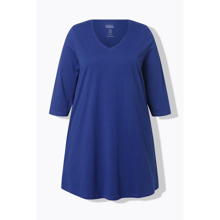 Ulla Popken Maglia lunga scollo a V maniche 3/4 taglio svasato  