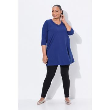 Longshirt, A-Linie, V-Ausschnitt, 3/4-Arm