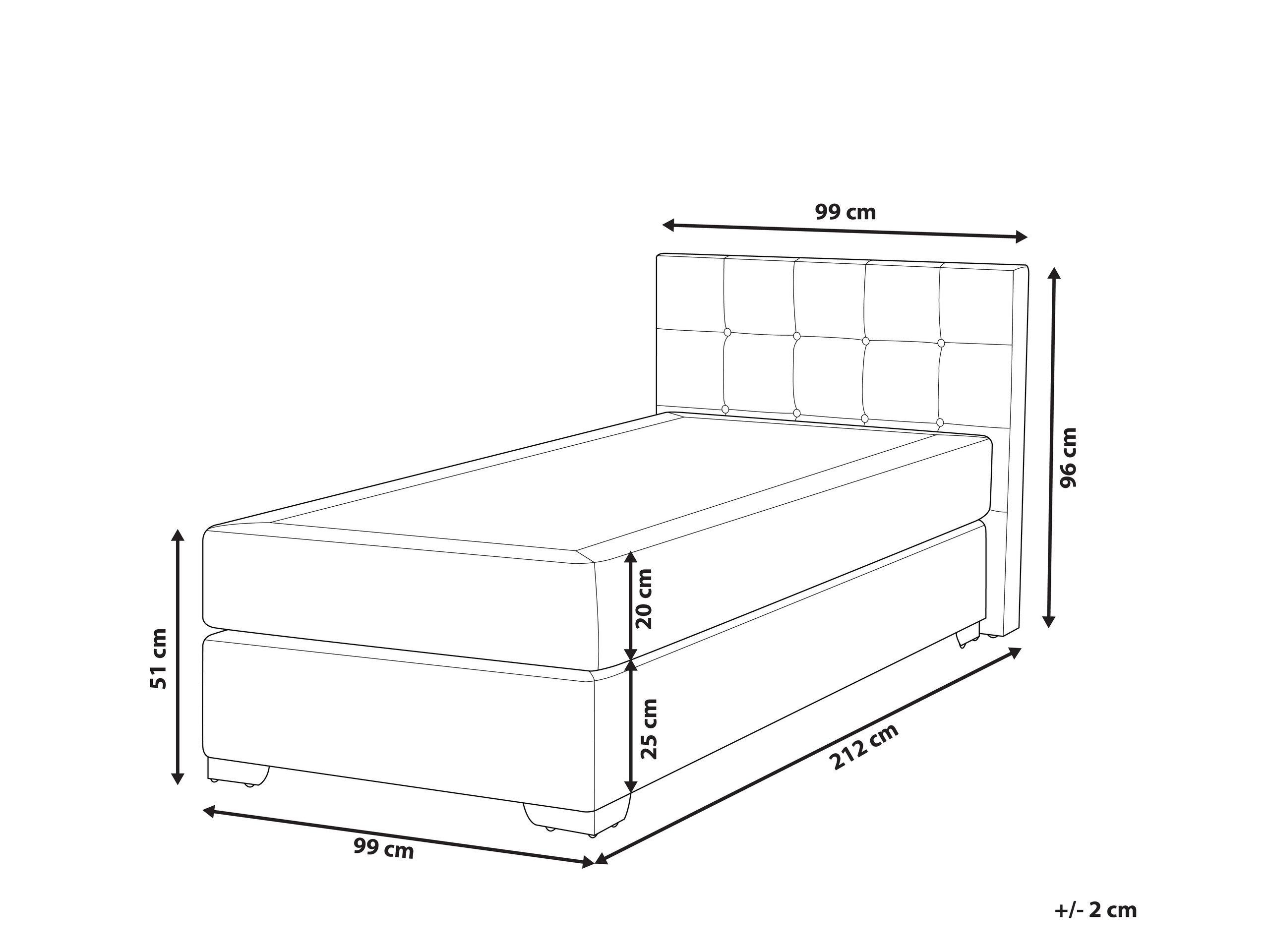 Beliani Lit Boxspring en Polyester Moderne ADMIRAL  