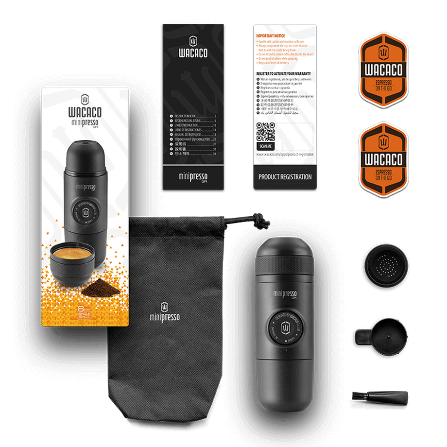 Wacaco Tragbare Kaffeemaschine "Minipresso GR" gemahlener Kaffee Wacaco  