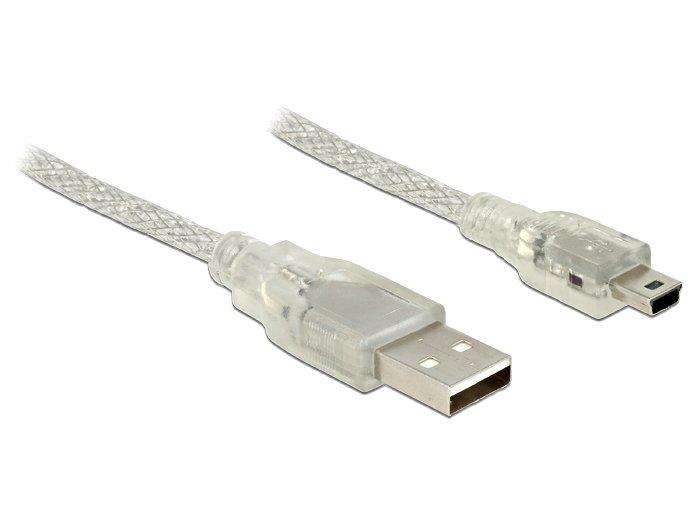 DeLock  83907 USB Kabel 2 m USB 2.0 USB A Mini-USB B Transparent 